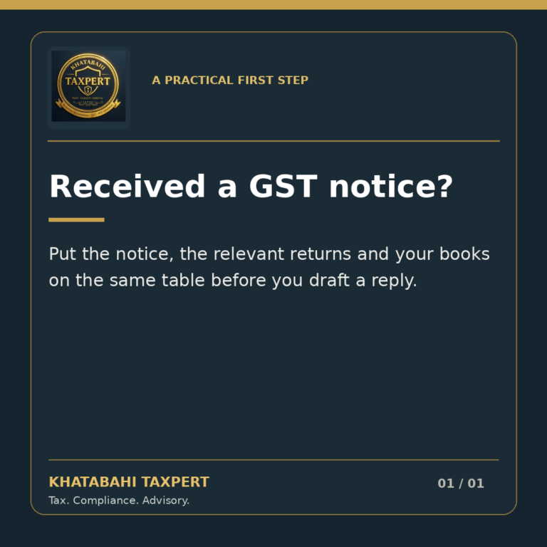 Khatabahi Taxpert GST notice checklist graphic